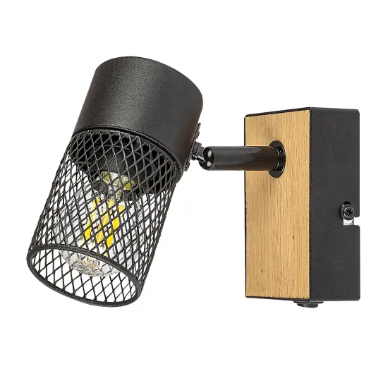 Rábalux Metta fekete-tölgy fali spotlámpa (RAB-71151) E14 1 izzós IP20