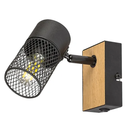 Rábalux Metta fekete-tölgy fali spotlámpa (RAB-71151) E14 1 izzós IP20