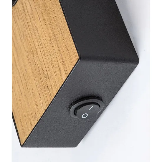 Rábalux Metta fekete-tölgy fali spotlámpa (RAB-71151) E14 1 izzós IP20