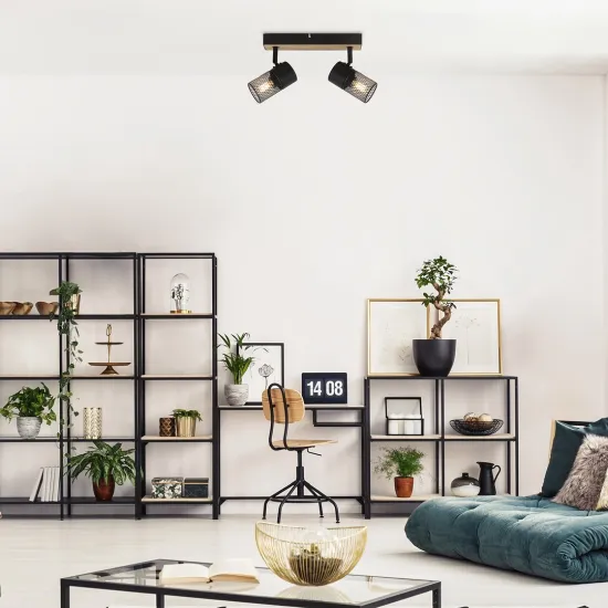 Rábalux Metta fekete-tölgy mennyezeti spotlámpa (RAB-71152) E14 2 izzós IP20