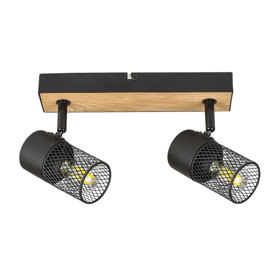 Rábalux Metta fekete-tölgy mennyezeti spotlámpa (RAB-71152) E14 2 izzós IP20