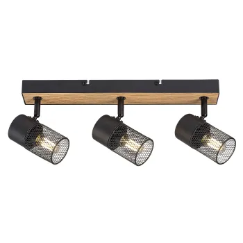 Rábalux Metta fekete-tölgy mennyezeti spotlámpa (RAB-71153) E14 3 izzós IP20