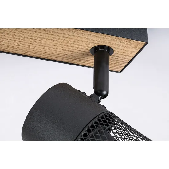 Rábalux Metta fekete-tölgy mennyezeti spotlámpa (RAB-71153) E14 3 izzós IP20