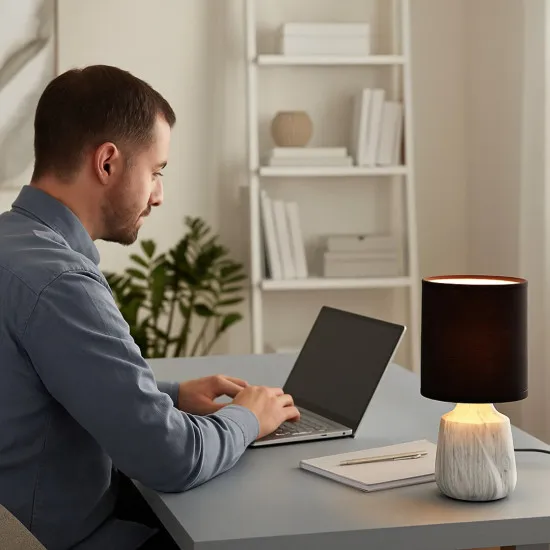 Rábalux Nalisa fehér-fekete asztali lámpa (RAB-74066) E14 1 izzós IP20