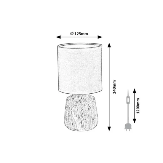Rábalux Nalisa fehér-fekete asztali lámpa (RAB-74066) E14 1 izzós IP20