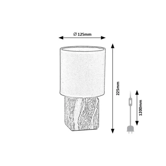 Rábalux Nalisa fehér-fekete asztali lámpa (RAB-74068) E14 1 izzós IP20