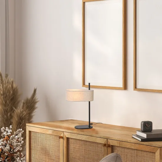 Rábalux Narmin matt fekete asztali lámpa (RAB-74241) E14 1 izzós IP20