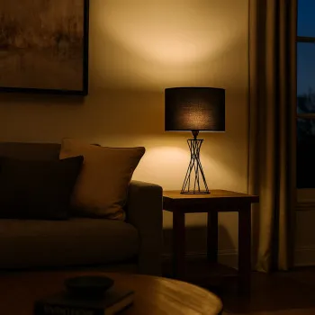 Rábalux Nivra fekete asztali lámpa (RAB-74082) E27 1 izzós IP20