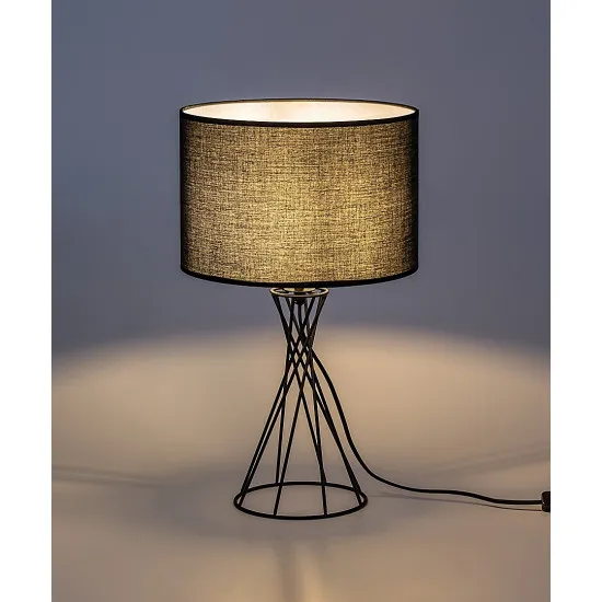 Rábalux Nivra fekete asztali lámpa (RAB-74082) E27 1 izzós IP20