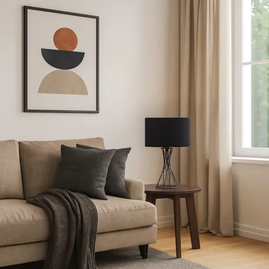 Rábalux Nivra fekete asztali lámpa (RAB-74082) E27 1 izzós IP20