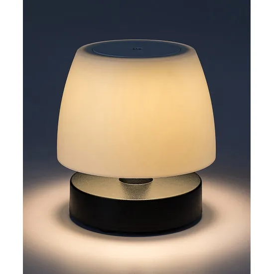 Rábalux Odera fekete hordozható LED asztali lámpa (RAB-7040) LED 1 izzós IP44