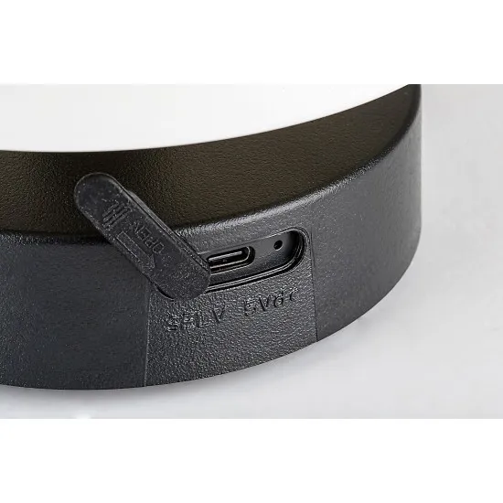 Rábalux Odera fekete hordozható LED asztali lámpa (RAB-7040) LED 1 izzós IP44