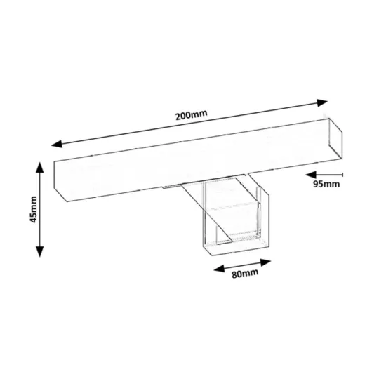 Rábalux Oliro fekete fürdőszobai LED tükörmegvilágító lámpa (RAB-75050) LED 1 izzós IP44