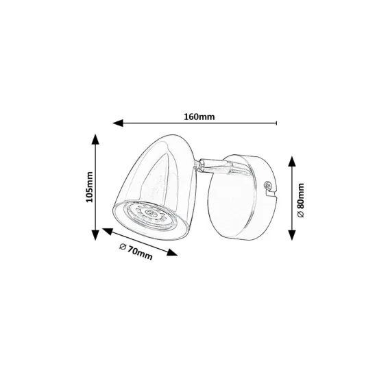 Rábalux Perico fekete fali spotlámpa (RAB-73015) GU10 1 izzós IP20