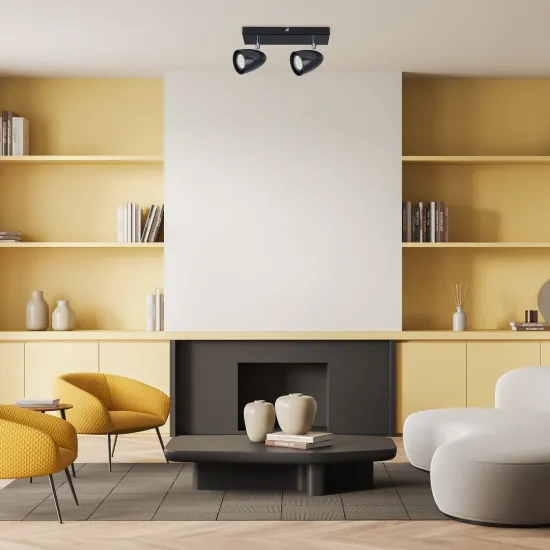 Rábalux Perico fekete mennyezeti spotlámpa (RAB-73017) GU10 2 izzós IP20