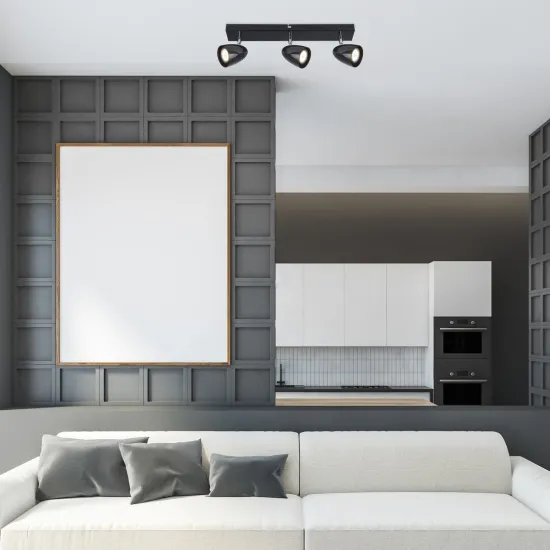 Rábalux Perico fekete mennyezeti spotlámpa (RAB-73019) GU10 3 izzós IP20