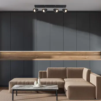 Rábalux Perico fekete mennyezeti spotlámpa (RAB-73021) GU10 4 izzós IP20