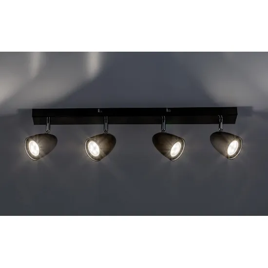 Rábalux Perico fekete mennyezeti spotlámpa (RAB-73021) GU10 4 izzós IP20