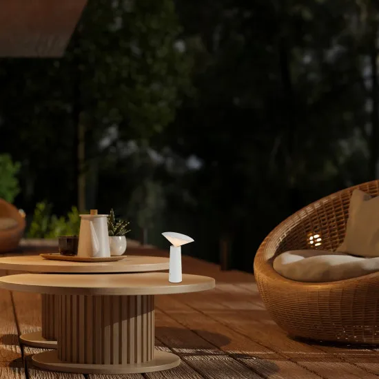 Rábalux Polperro fehér kültéri hordozható LED asztali lámpa (RAB-77146) LED 1 izzós IP20