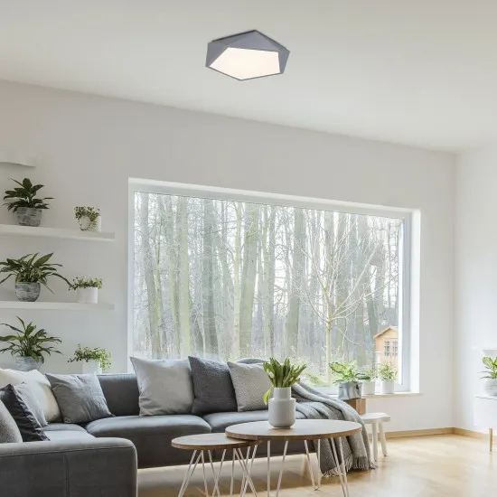 Rábalux Raffa szürke LED mennyezeti lámpa (RAB-71251) LED 1 izzós IP20