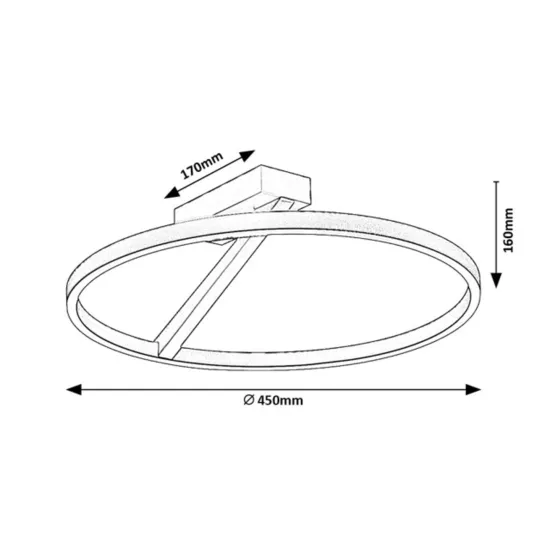 Rábalux Renara fekete/ arany LED mennyezeti lámpa (RAB-71351) LED 1 izzós IP20