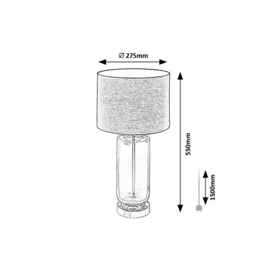 Rábalux Rien füstszínű asztali lámpa (RAB-74049) E27 1 izzós IP20