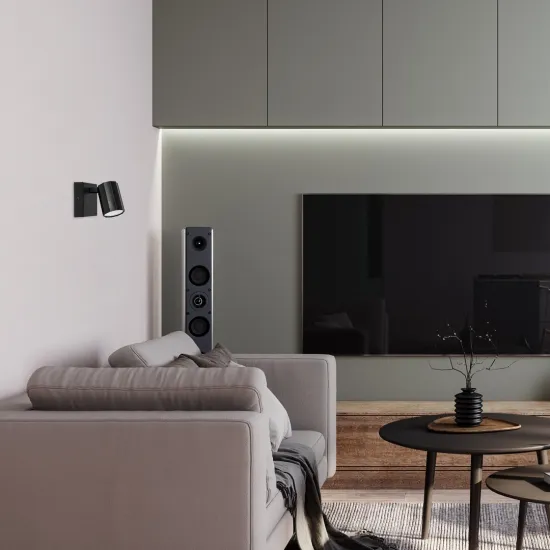 Rábalux Rogelio matt fekete fali spotlámpa (RAB-73023) GU10 1 izzós IP20