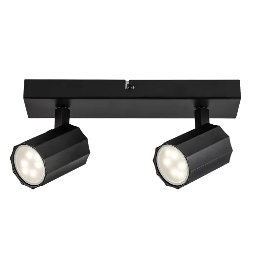 Rábalux Rogelio matt fekete mennyezeti spotlámpa (RAB-73024) GU10 2 izzós IP20