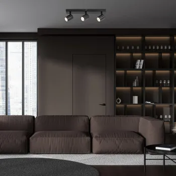 Rábalux Rogelio matt fekete mennyezeti spotlámpa (RAB-73025) GU10 3 izzós IP20