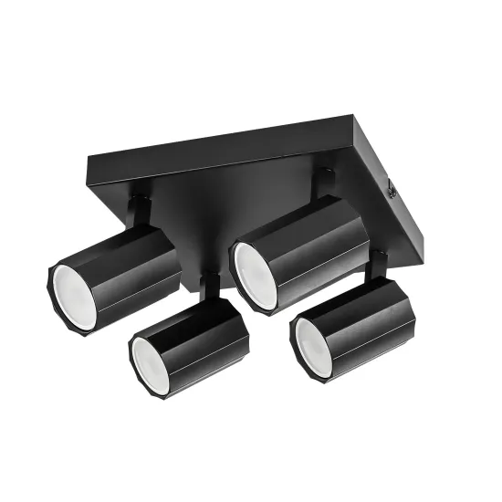 Rábalux Rogelio matt fekete mennyezeti spotlámpa (RAB-73026) GU10 4 izzós IP20