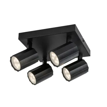 Rábalux Rogelio matt fekete mennyezeti spotlámpa (RAB-73026) GU10 4 izzós IP20