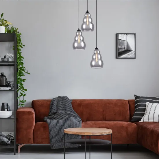 Rábalux Salvatore fekete függesztett lámpa (RAB-72213) E27 3 izzós IP20