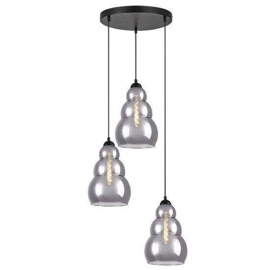 Rábalux Salvatore fekete függesztett lámpa (RAB-72213) E27 3 izzós IP20
