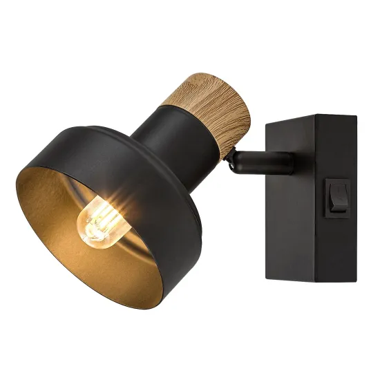 Rábalux Saskia fekete fali spotlámpa (RAB-73055) E14 1 izzós IP20