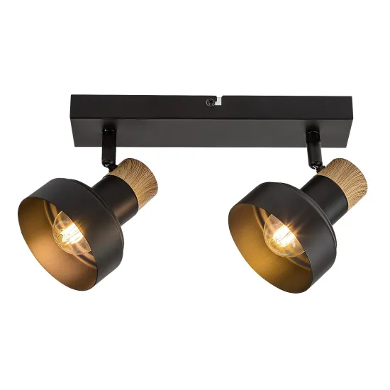 Rábalux Saskia fekete mennyezeti spotlámpa (RAB-73056) E14 2 izzós IP20