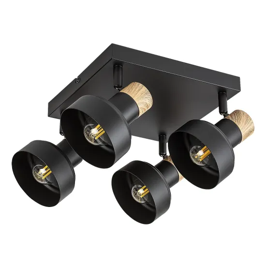 Rábalux Saskia fekete mennyezeti spotlámpa (RAB-73058) E14 4 izzós IP20