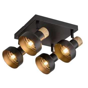 Rábalux Saskia fekete mennyezeti spotlámpa (RAB-73058) E14 4 izzós IP20