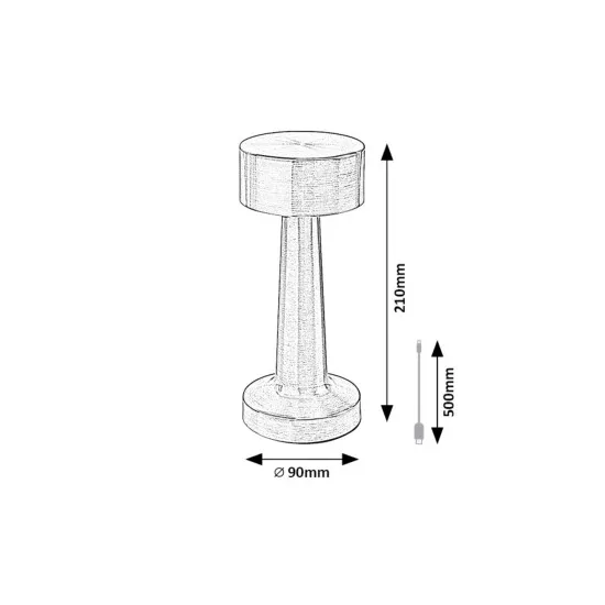 Rábalux Senan ezüst hordozható LED asztali lámpa (RAB-74208) LED 1 izzós IP20