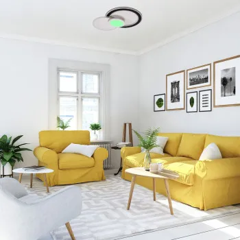 Rábalux Stavros fekete-fehér LED mennyezeti lámpa (RAB-71402) LED 1 izzós IP20