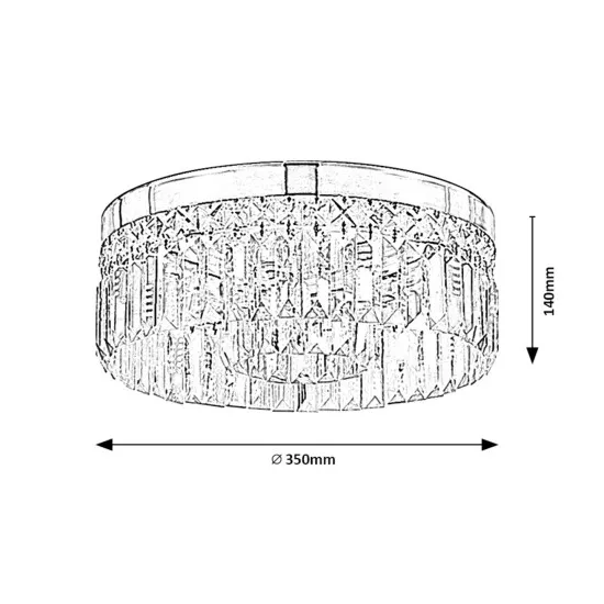 Rábalux Sybil króm fürdőszobai mennyezeti lámpa (RAB-75036) G9 6 izzós IP44
