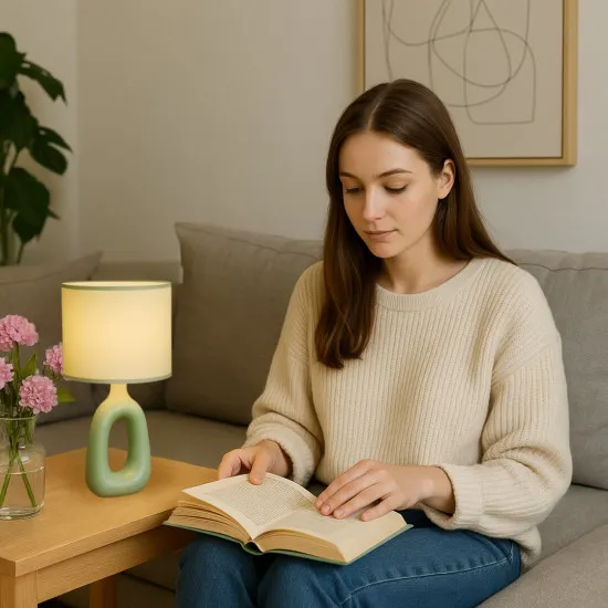 Rábalux Sylira zöld asztali lámpa (RAB-74071) E14 1 izzós IP20