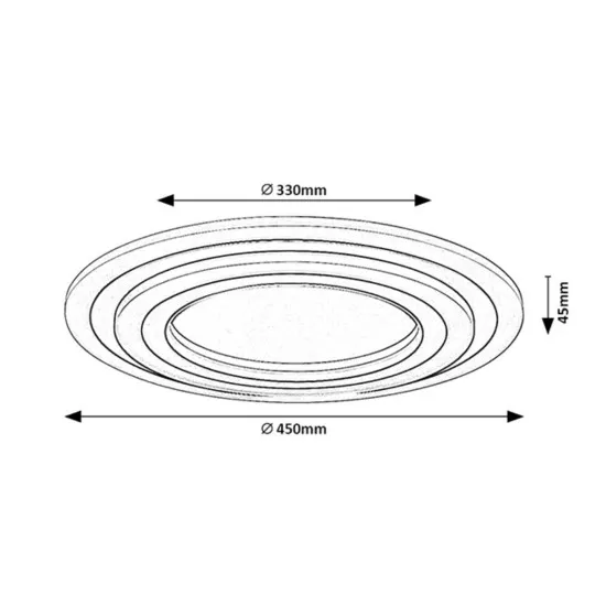 Rábalux Taneli 2 fekete-arany LED mennyezeti lámpa (RAB-71314) LED 1 izzós IP20