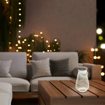 Rábalux Tapolca fehér kültéri napelemes LED asztali lámpa (RAB-77176) LED 1 izzós IP44