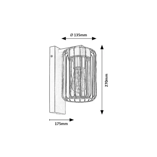 Rábalux Tarpa fekete kültéri fali lámpa (RAB-77106) E27 1 izzós IP44