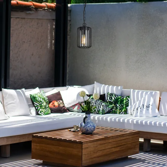 Rábalux Tarpa fekete kültéri függesztett lámpa (RAB-77107) E27 1 izzós IP44