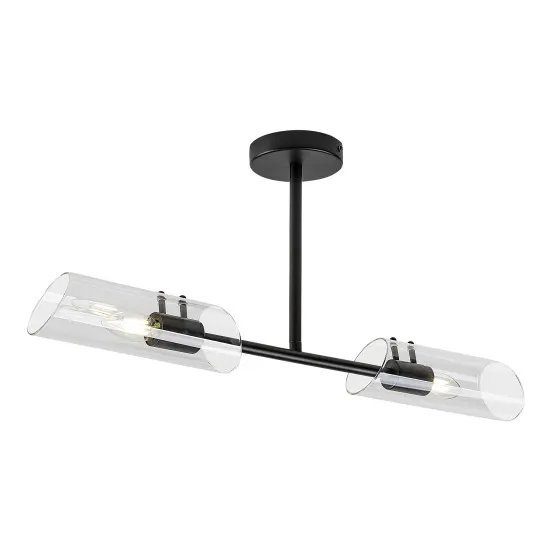 Rábalux Teodoro fekete fürdőszobai mennyezeti lámpa (RAB-75028) E14 2 izzós IP44