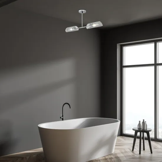 Rábalux Teodoro króm fürdőszobai mennyezeti lámpa (RAB-75030) E14 2 izzós IP44