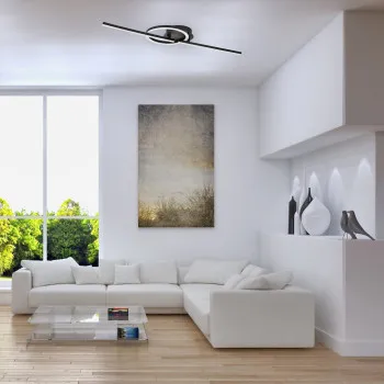 Rábalux Twisterra fekete-szürke LED mennyezeti lámpa (RAB-71395) LED 1 izzós IP20