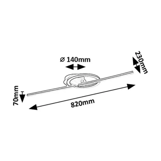 Rábalux Twisterra fekete-szürke LED mennyezeti lámpa (RAB-71395) LED 1 izzós IP20