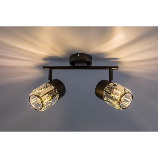 Rábalux Venaro fekete mennyezeti spotlámpa (RAB-73060) E14 2 izzós IP20